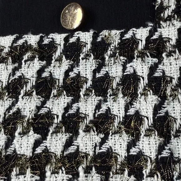 Ann‎ Taylor Petite Houndstooth Tweed Jacket Black White Size XSmall New With Tag - Picture 8 of 8